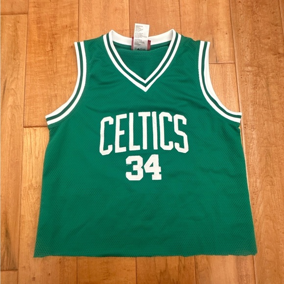 Cropped Reeboks Boston Celtics V-Neck Jersey Pierce Number 34 - Picture 1 of 3